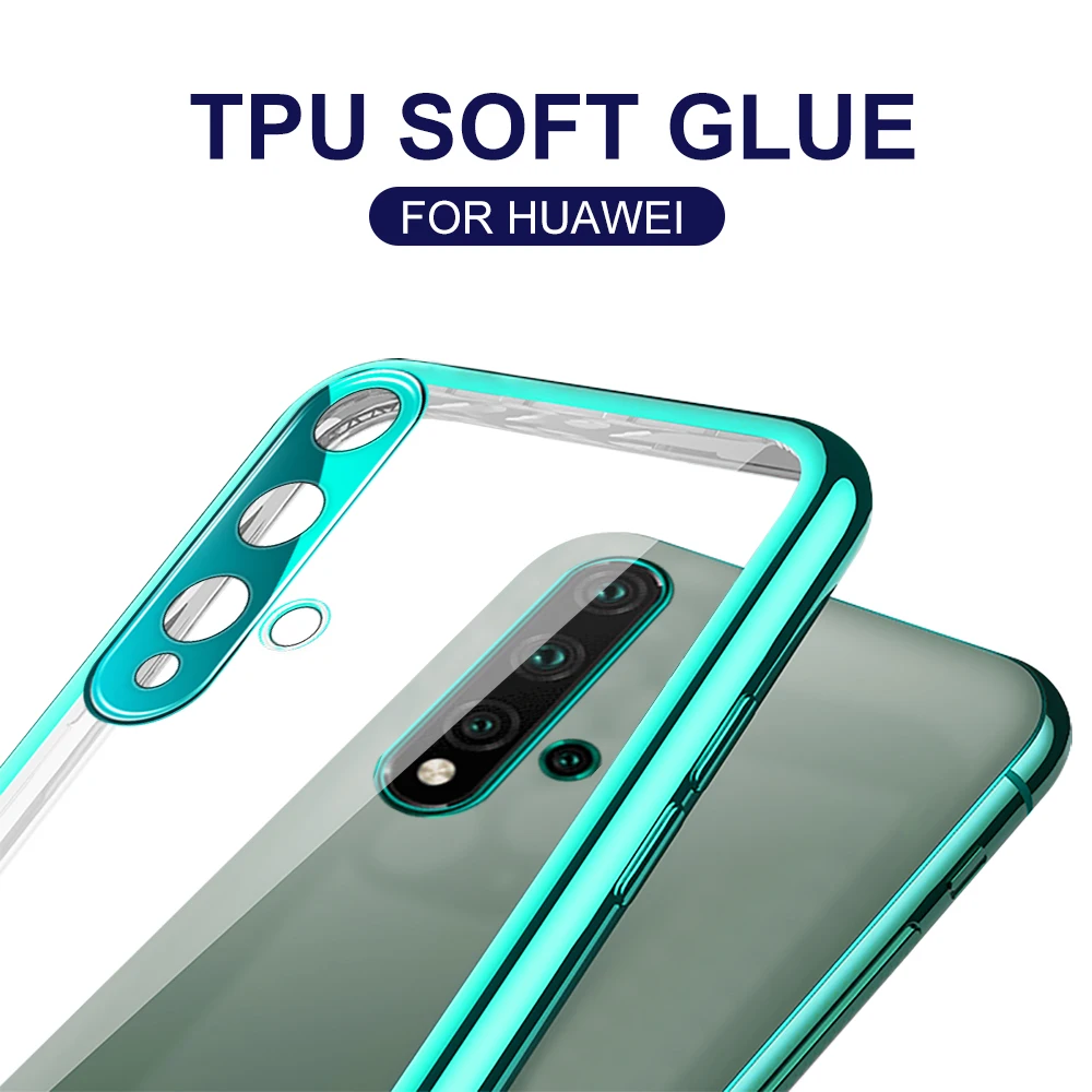 plating camera cover phone case for huawei nova 5t 5 5z 5i 6 5g 7 se nova5 t nova5t nova6 nova7 on honor 20 pro soft tpu coque free global shipping