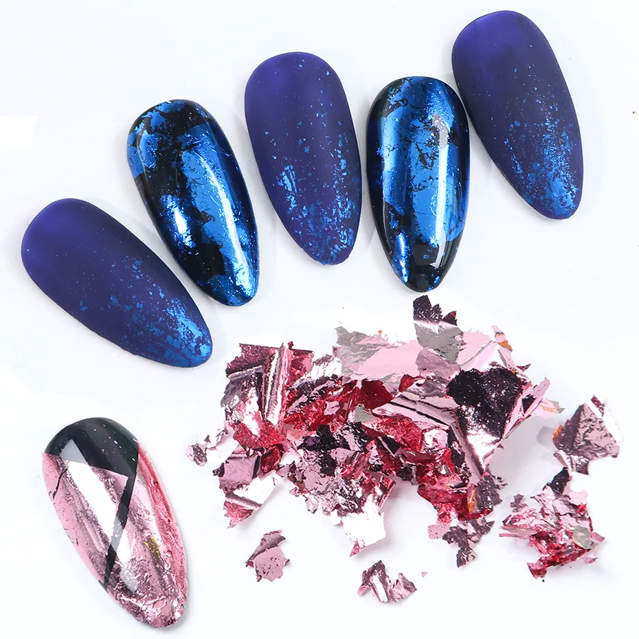 

12 Color Gold Foils Gorgeous Nails Glitter Aluminum Flakes Paillette Chip Nail Design Shinny New Year Nail Art Decoration