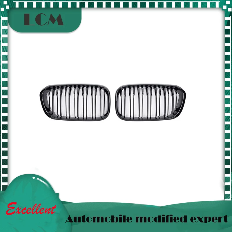 Двойная решетка из АБС-пластика глянцевая черная/матовая черная/черная +