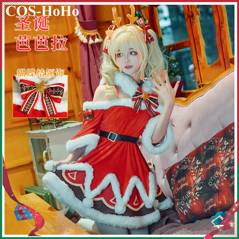 

COS-HoHo Anime Genshin Impact Barbara Christmas Game Suit Lovely Dress Uniform Cosplay Costume Carnival Party Outfit Women NEW