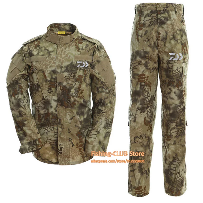 

New Daiwa Men Uniform Airsoft Camouflage Daiwa fishing jacket Tactical Suit Camping Army Special Forces Combat Jcckets Clothes