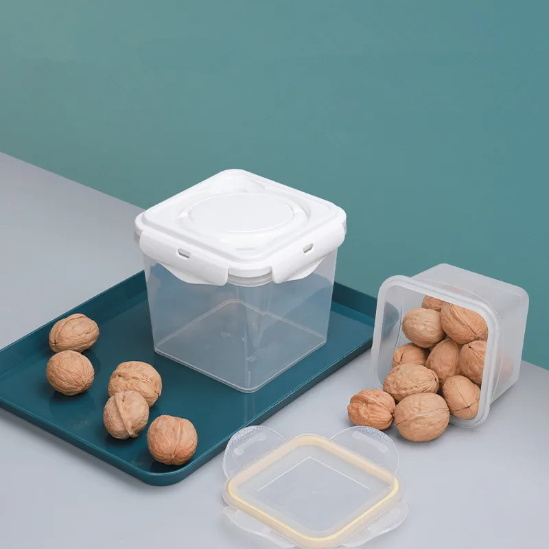 

1PCS 1000ML Plastic Box Square Leakproof Refillable Bottles Nuts Oatmeal Storage Container High Quality