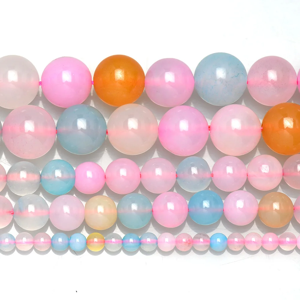 Бусины из натурального камня красочный морганит круглые свободные бусины для