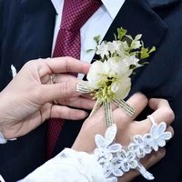 wrist corsage bride and groom banquet wedding party decor