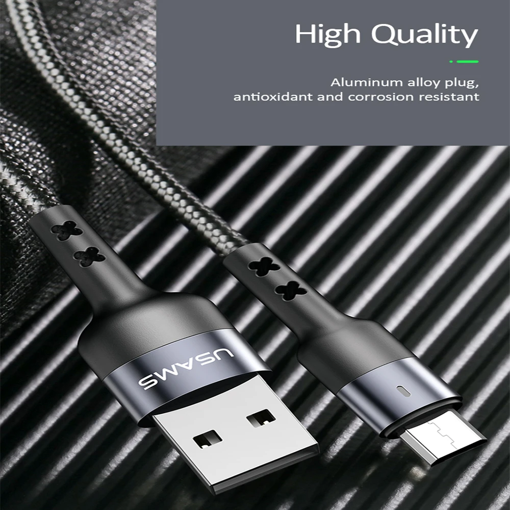 USAMS U26 4 in 1 USB Cable C Charging Cable Micro USB Charge Cable For iPhone Huawei Xiaomi Samsung