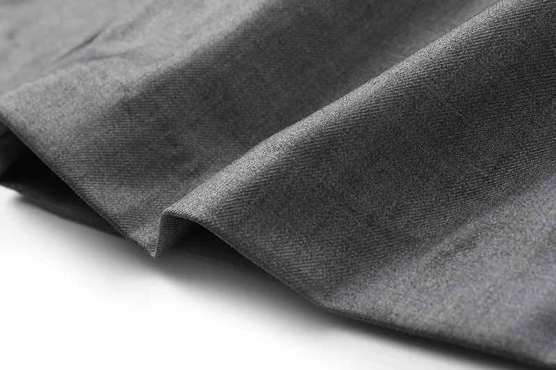 

[EAM] High Elastic Waist Gray Pleated Trousers New Loose Fit Knee Length Pants Women Fashion Tide Spring Summer 2021 1DD7269