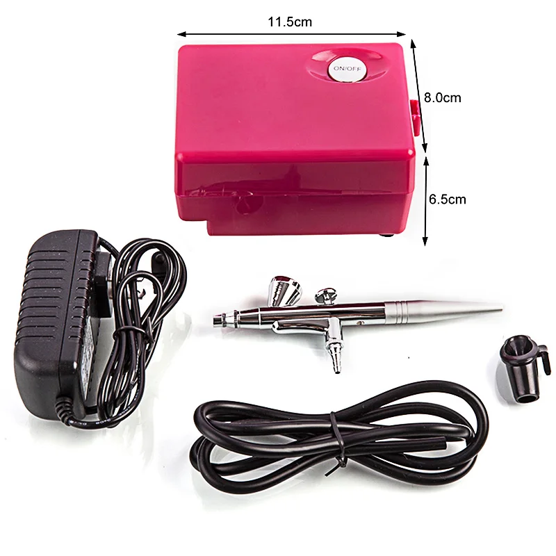 Barato Kit De Mini Compresor De Aire, De Aerógrafo PISTOLA DE PULVERIZACIÓN, Pulverizador Portátil BT16, Maquillaje Para Pasteles, Manicura, Tatuaje Temporal, Herramienta De Pintura Artística