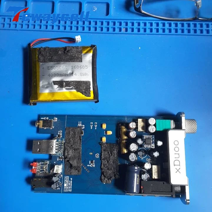 

Tewaycell 3.7v 505060 1S2P 4000mAh rechargeable polymer batteries with BMS for xduoo xd 05