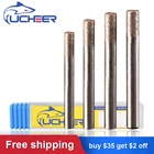 Алмазные гравировальные фрезы UCHEER, 1 шт., с плоским дном