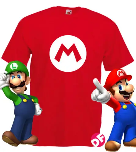 Mario Red Luigi green/футболка в стиле ретро для взрослых и детей|Мужские футболки| |