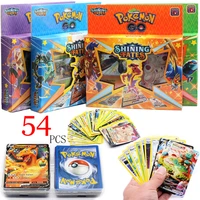 2021 newest pokemon 54 pcsset cards toys spanish trading card game sword shield collection box card energy trainer tag team