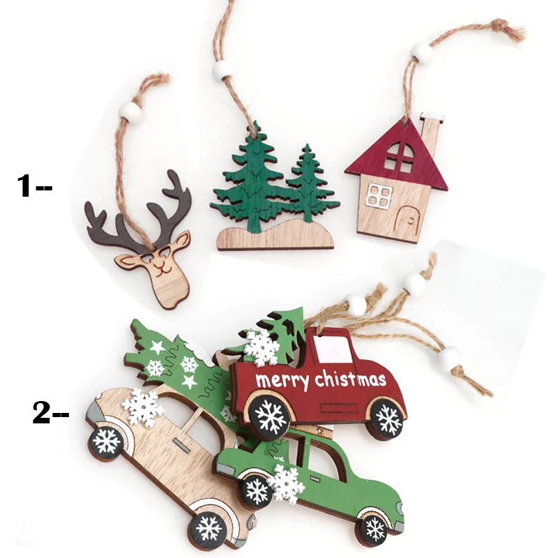 Новогодняя картина из дерева ручной работы 3 6 шт. Микс 2 типа s или 1 Тип