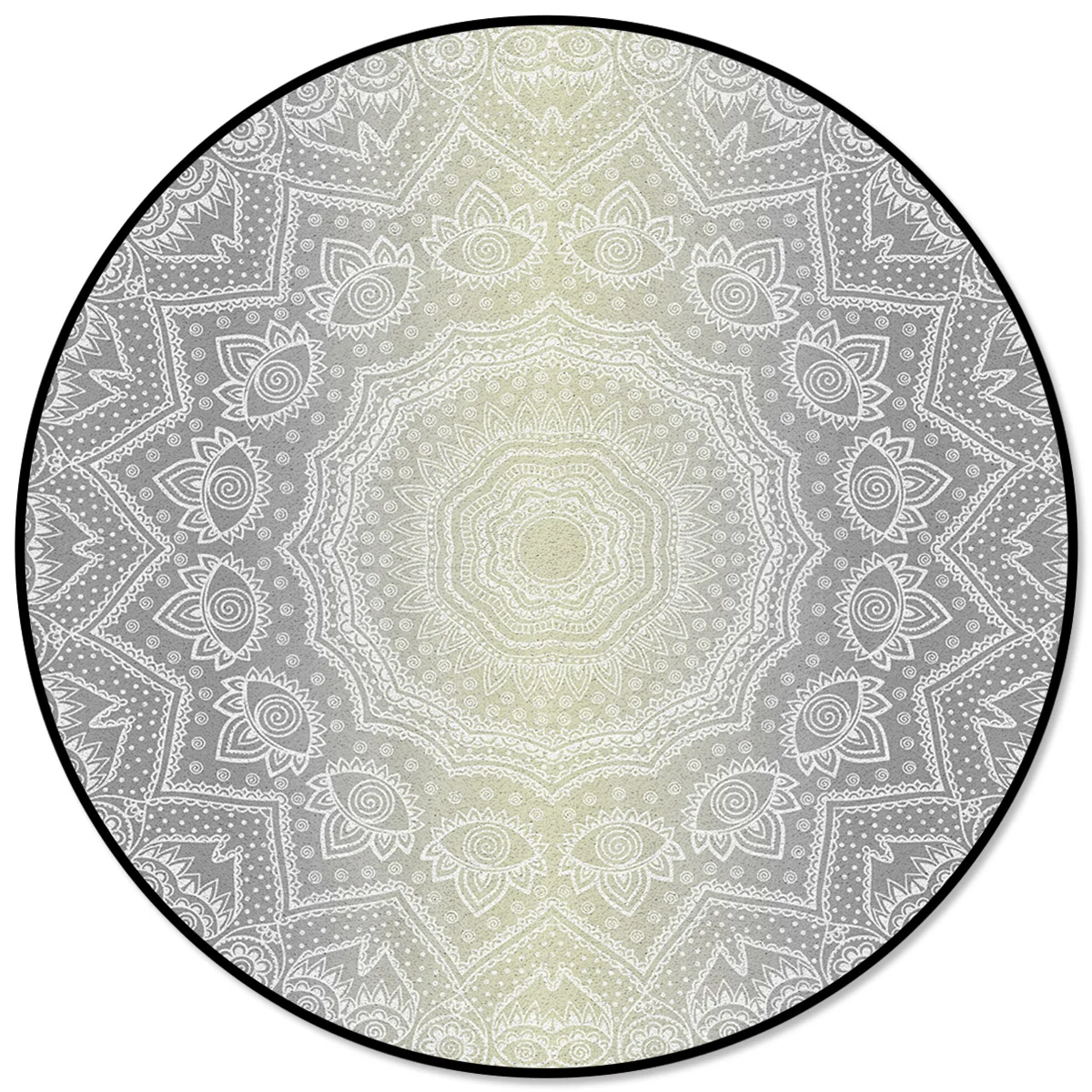 

Круглый коврик с градиентом, нескользящий, с рисунком мандалы, для гостиной, спальни, детской комнаты