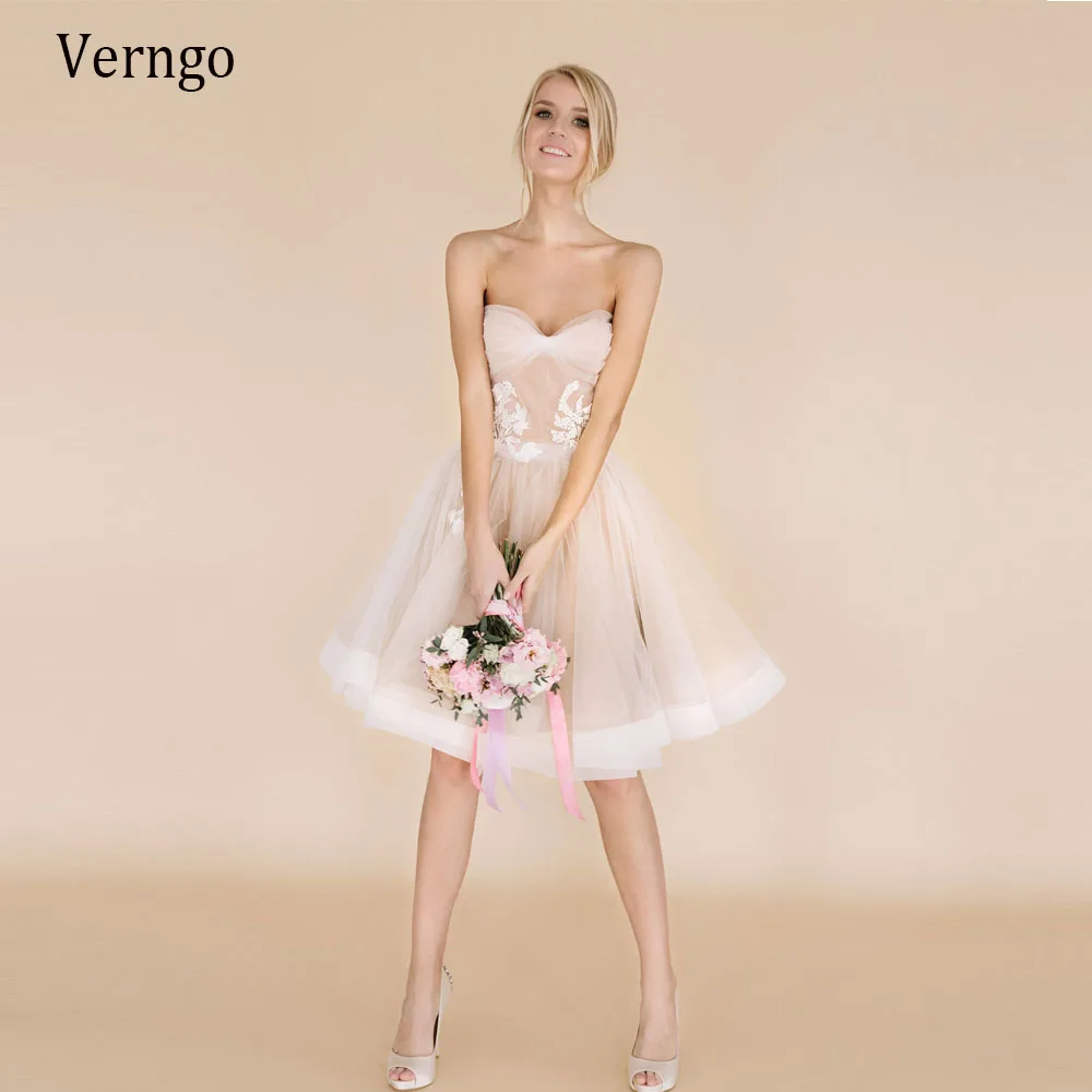 Пляжное Короткое свадебное платье Verngo для невесты новинка 2021 винтажные