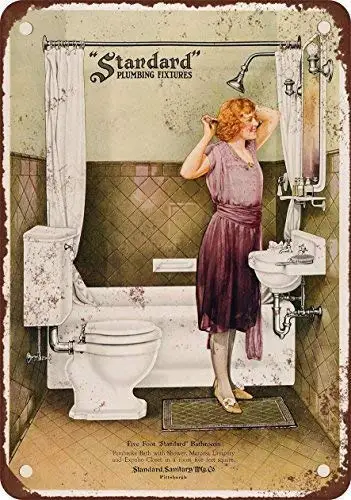 Новый жестяной знак 1922 стандартная сантехника для ванной комнаты винтажная