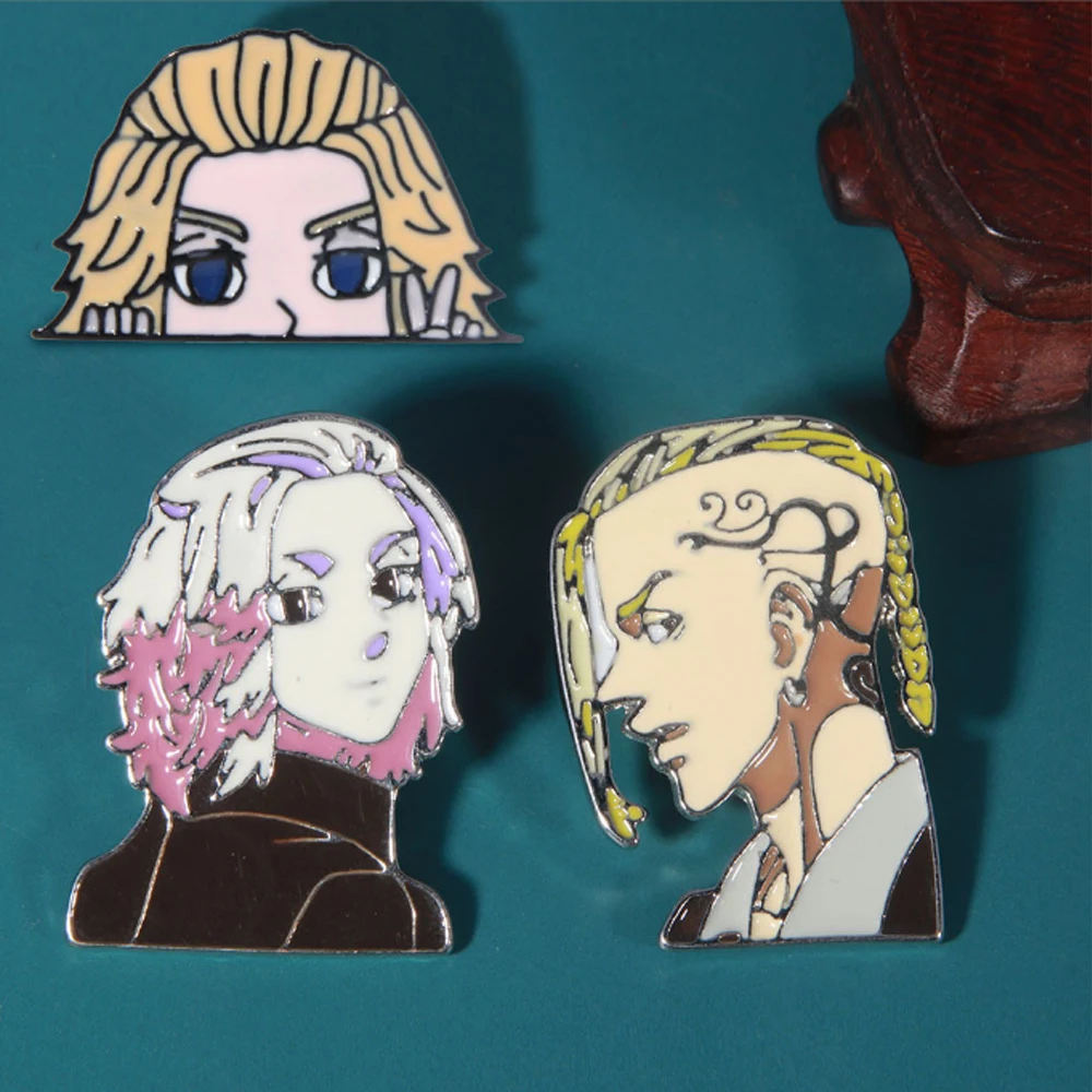 

Anime Tokyo Revengers Enamel Pin Brooch Cosplay Manjiro Sano Draken Figure Badge Pins Bag Accessories For Women Men Gift Jewelry