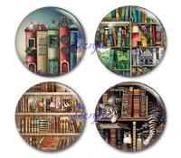 handmade i love to read books bookshelf round photo glass cabochon demo flat back necklace jewellery accessories making findings