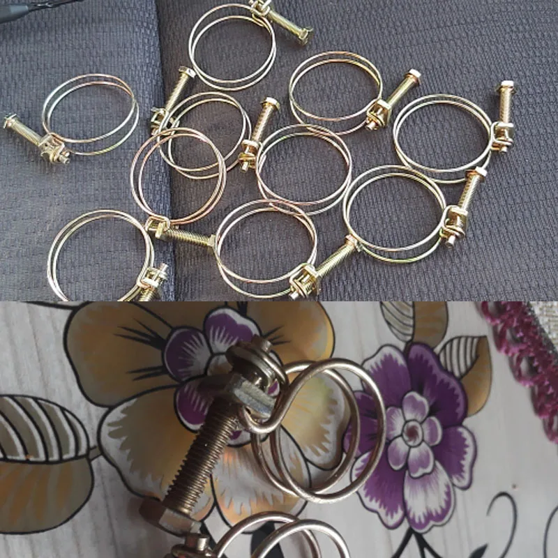 10 шт./компл. Регулируемый хомут для шлангов зажим с двойным проводом