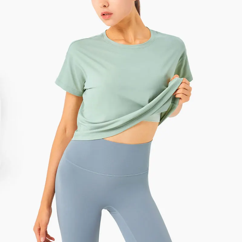 Новое поступление 2021 женская блузка для йоги Спортивная рубашка с коротким