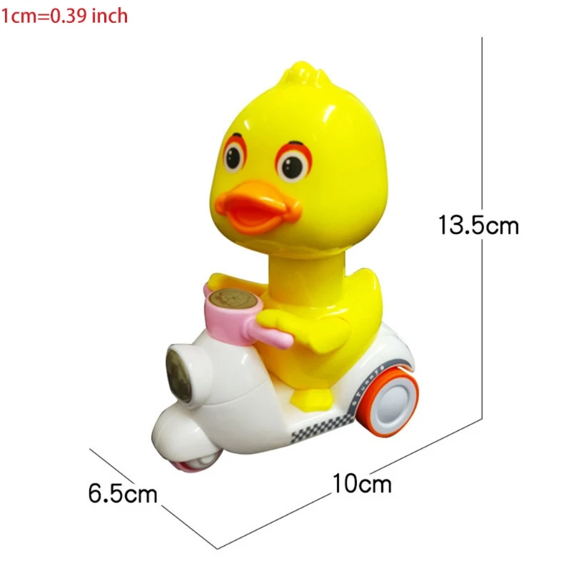 Тянуть обратно автомобили для малышей Пресс & Go желтая утка игрушка мотоцикл с 360
