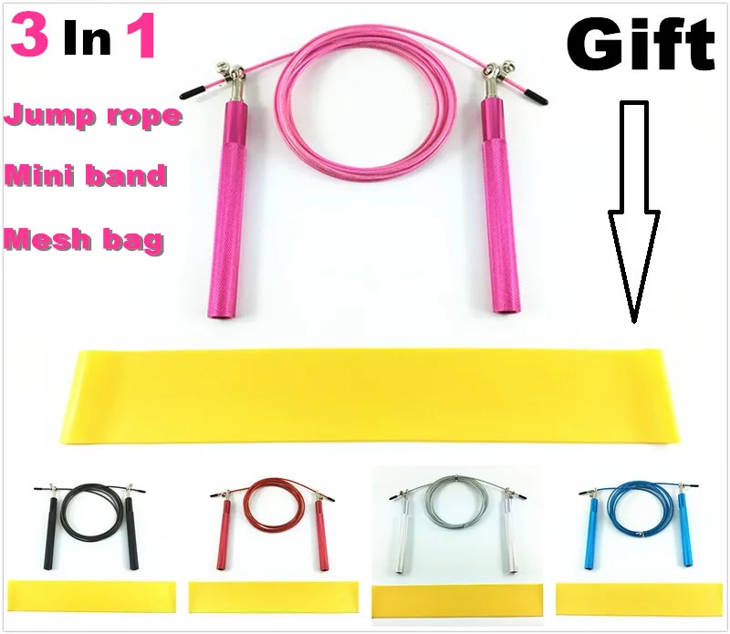 Кроссфит скоростной Скакалка для ММА бокса Фитнес тренировки с мини лентой