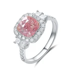 Элегантное женское открытое регулируемое кольцо с розовым и белым кубическим цирконием и кристаллом Стразы для женщин ювелирные изделия для помолвки на вечеринку и свадьбу