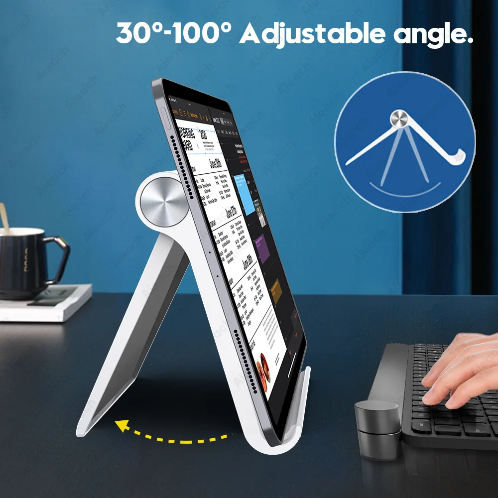 Desktops Holder For Tablet 7.9 to 11 inch , Adjustable Folding Bracket Tablet Stand For iPad Xiaomi Samsung Mobile Phone Support images - 6