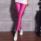 Суперэластичные флуоресцентные брюки для женщин и девочек, модные облегающие леггинсы с высокой талией, простые однотонные дикие брюки одного размера, уличная одежда