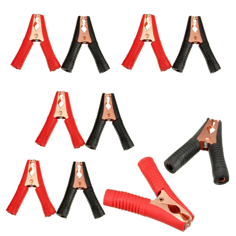 

GTBL 10 x Metal Car Battery Clamps Crocodile Test Clips 100A 90Mm Red & Black