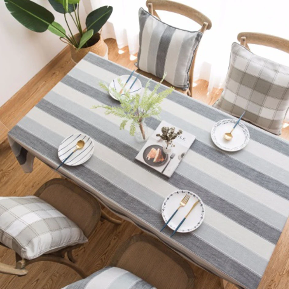 Скатерть с бахромой прямоугольная плотная скатерть белого и серого цвета для