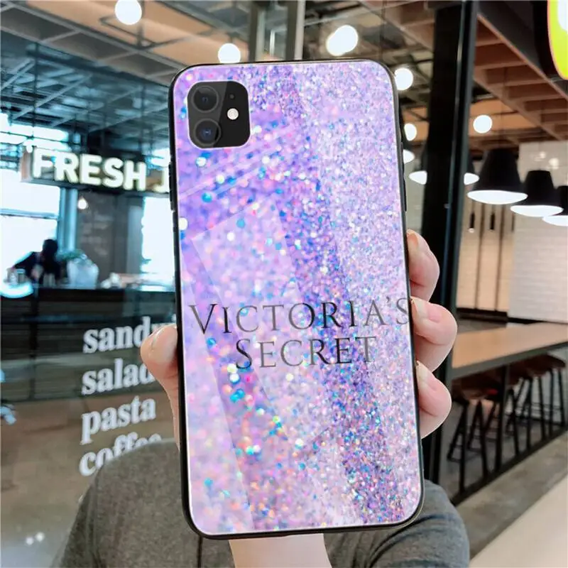 

Fashion Pink Love VS Brand Phone Cases Tempered Glass For Iphone6plus 6S 7 7plus 8 X XS XSmax XR 11 12 Pro Max 12mini
