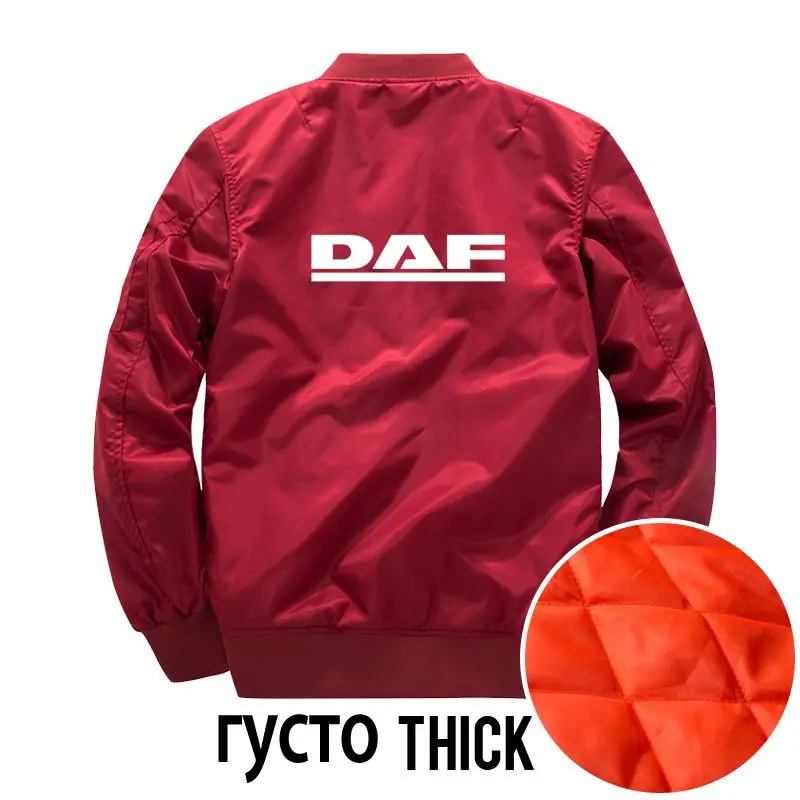 DAF куртки мужские флисовые 6XL 7XL 8XL зимняя куртка с круглым вырезом пилот Водонепроницаемая ветровка парка размера плюс Бейсбол CTCSM - Цвет: Thick Wine