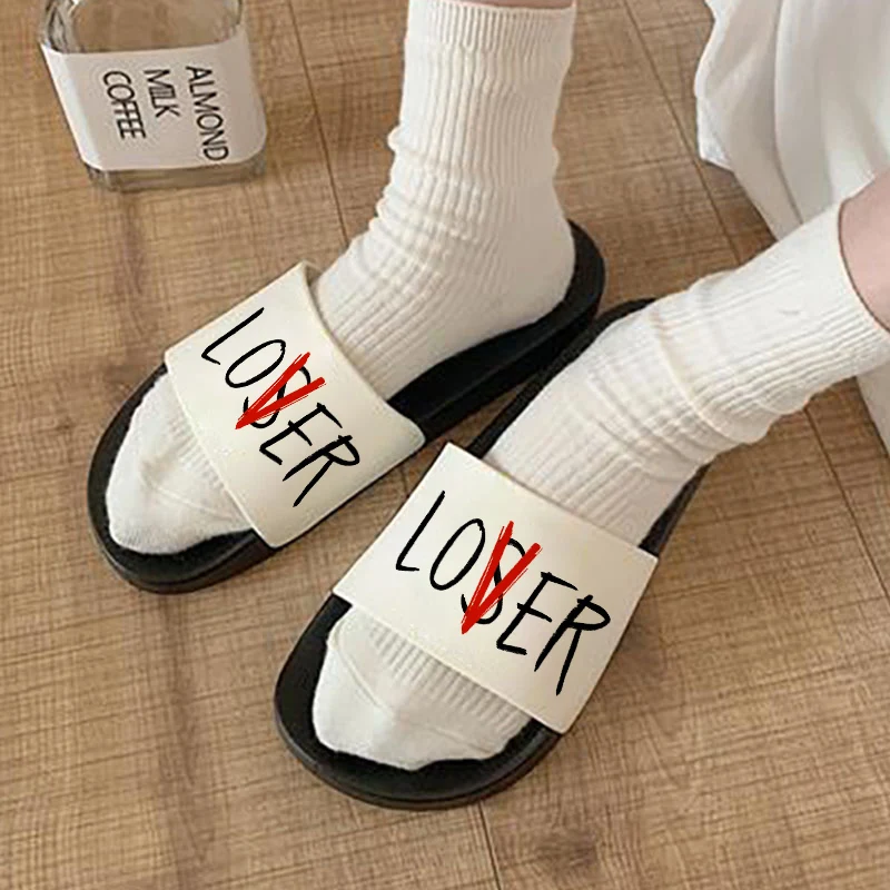 

2021 Summer Fashion Harajuku Hipster Open Toe Slippers Printed Women's Non-slip Slides outdoor fashionable and comfortable slipp