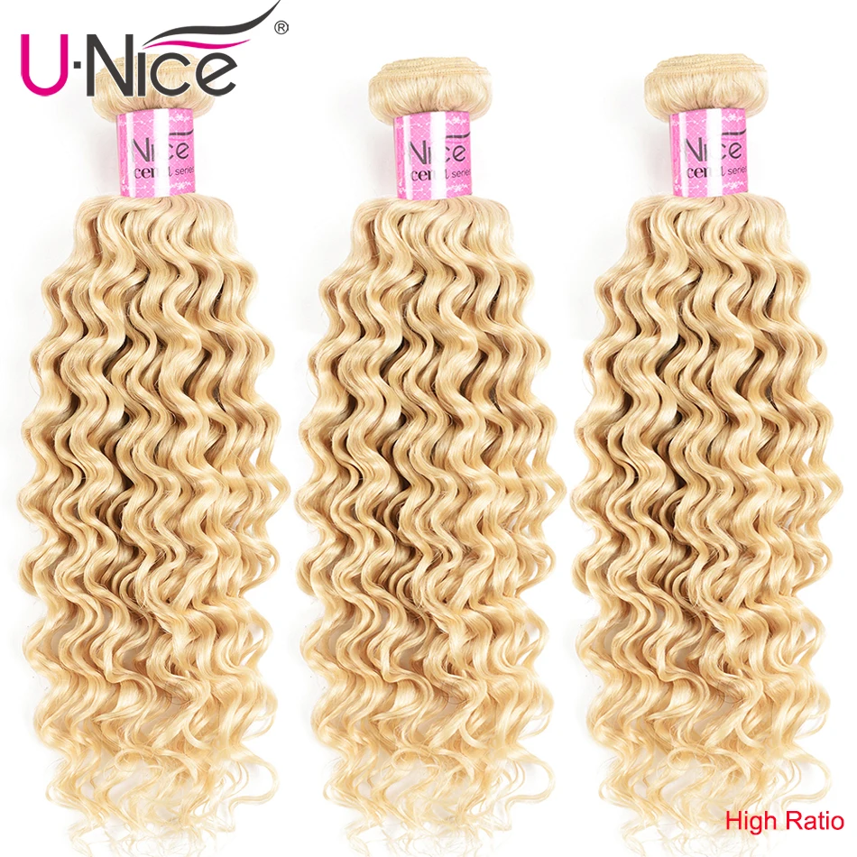 Волосы UNICE глубокая волна бразильские волосы 3 пучка высокое соотношение 613 100%