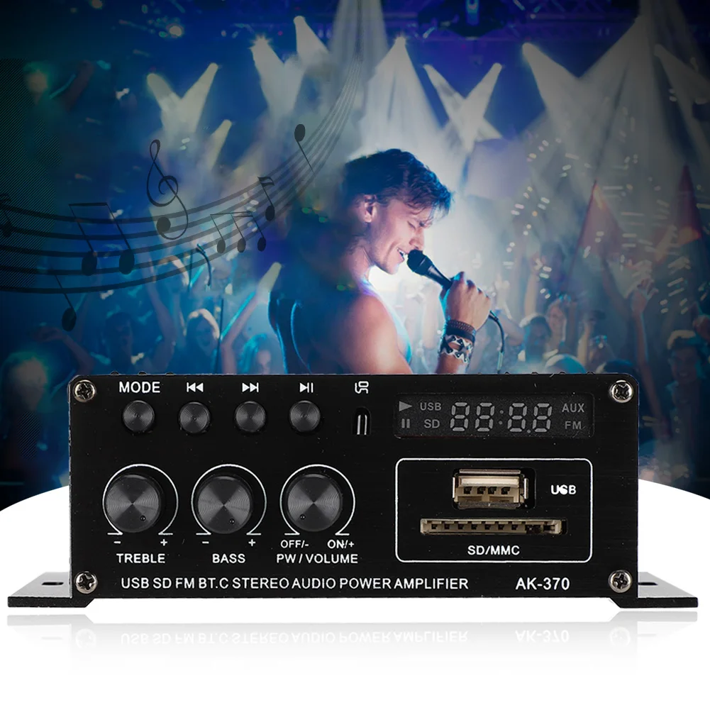 Усилитель мощности 25Wx 2 Ak380 Bluetooth Hi-Fi 2-канальный усилитель для домашнего