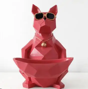 

Resin Moden Crafts Animals Miniature cute ornaments Cat Dog Figurines for Home office decoration Storage bowl Carved WF