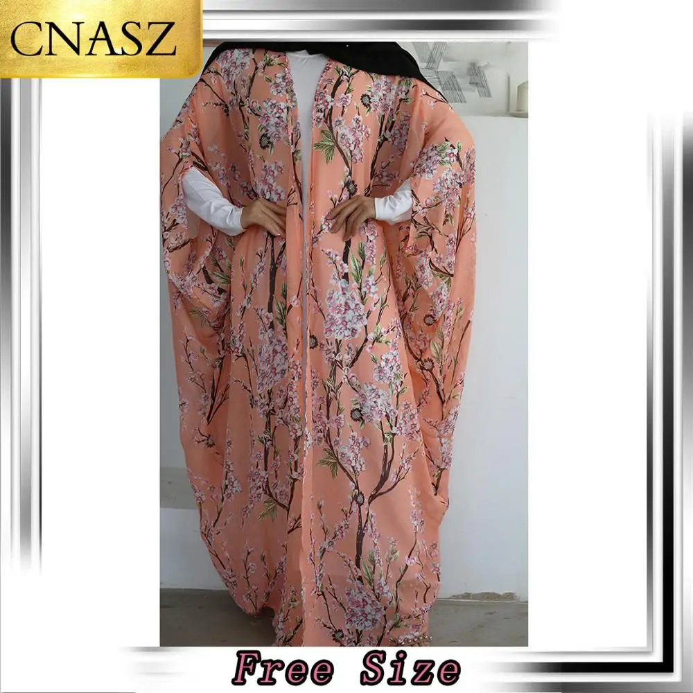 Женский шифоновый кардиган Abaya свободный тонкий с рукавом летучая мышь из Дубаи