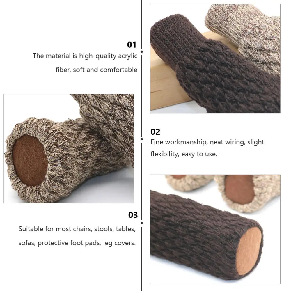 

12Pcs Thickened Chair Foot Covers Protection Mat Stool Leg Cover (Random Color)