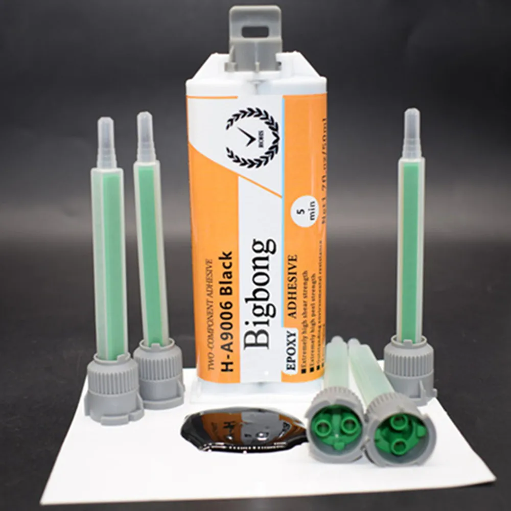 

1:1 Epoxy Adhesive 50ml Black 2 Components Adhesive Bond Metal Wood Stone Plastic Glass Ceramic with 5pcs 1:1 Mixing Nozzles