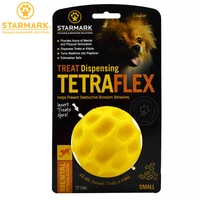 starmark treat dispensing tetraflex dog toy training interactive bite resistant ball pet toys accessories designer harness small