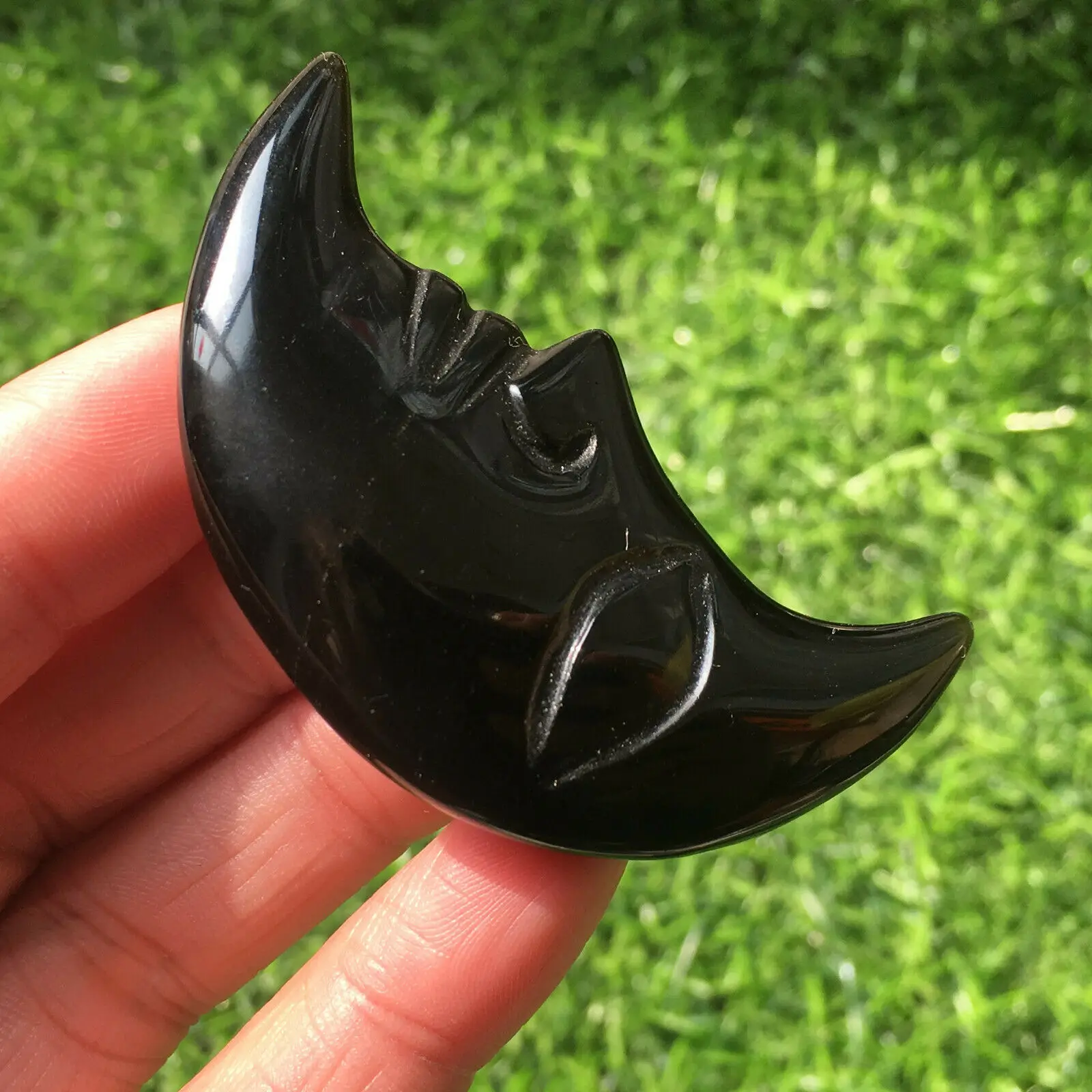 Натуральный кварцевый кристалл obsidianhand луна Череп рейки лечение 1 шт. | Дом и сад