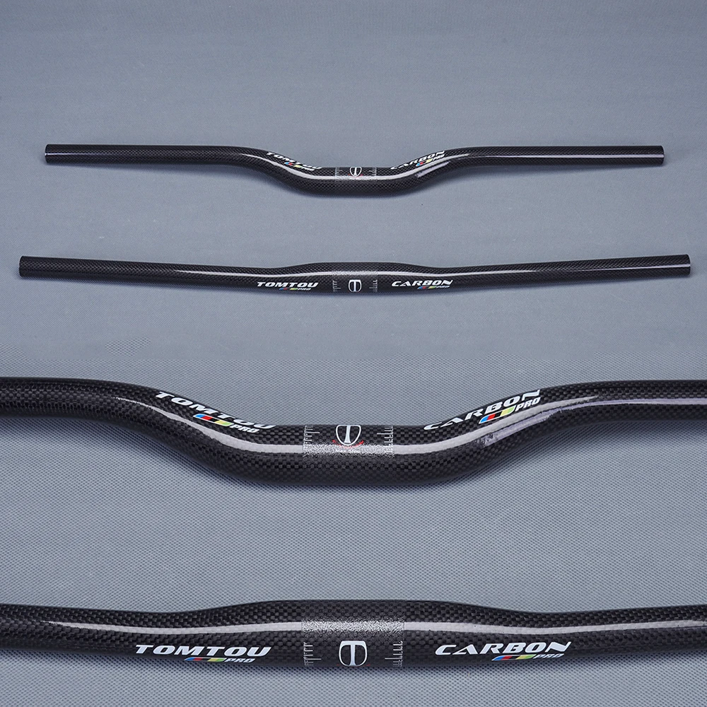 

TOMTOU Bike Handlebar 31.8mm Glossy 3K Carbon Fiber Bicycle Mountain Handlebar Cycing MTB Rise / Flat Bar Width 580 - 760 mm