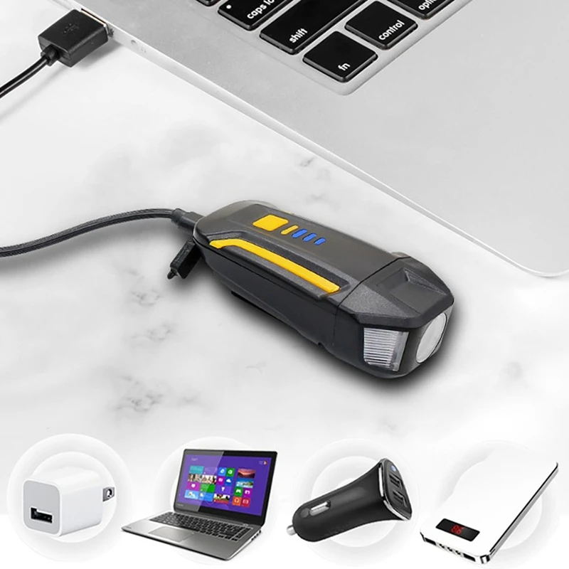 

Multifunction USB Bicycle Headlight LED Bicycle Horn Bike Front Light Waterproof Headlight Riding Hiking Camping Bike