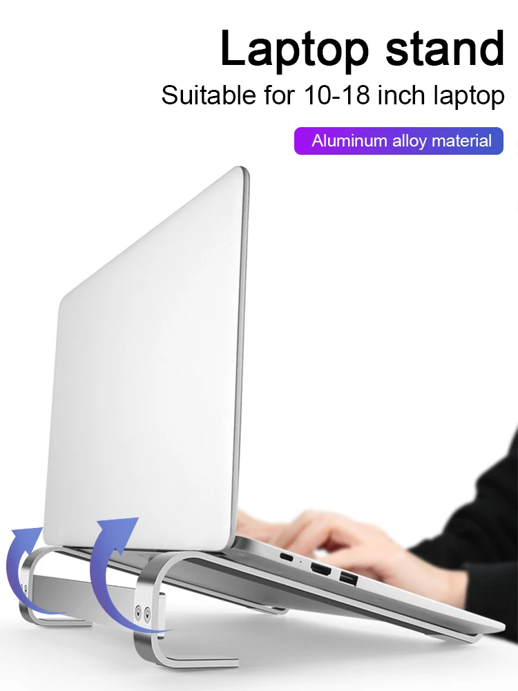 

Laptop Stand Aluminum Alloy Tablet Hollow Support Base Lifting Cooling Riser Holder for 10-18Inch Notebook Computer