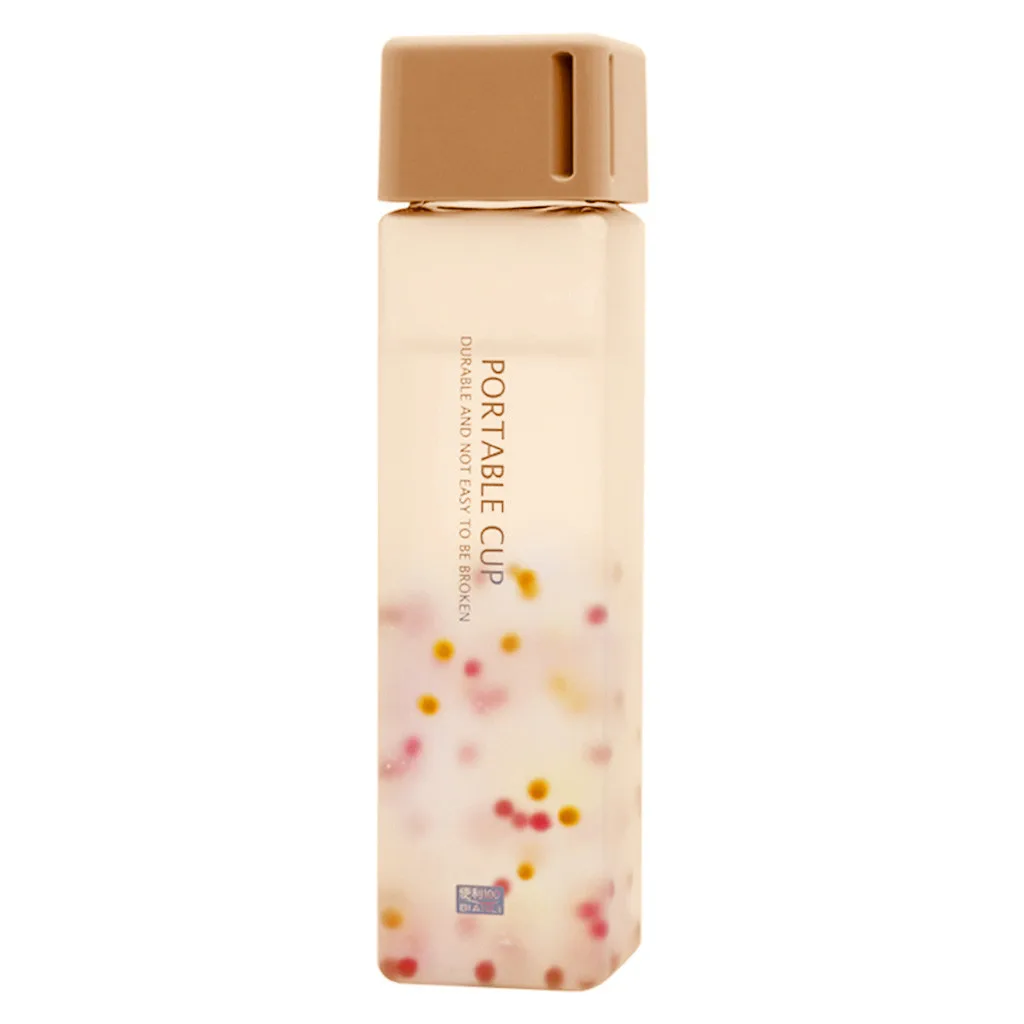 Pink Saingace бутылка для воды, портативная Квадратная бутылка для фруктового сока, герметичная дорожная бутылка, крышка для зерна, чашка для питья, офисные подарки#45 - Цвет: Pink