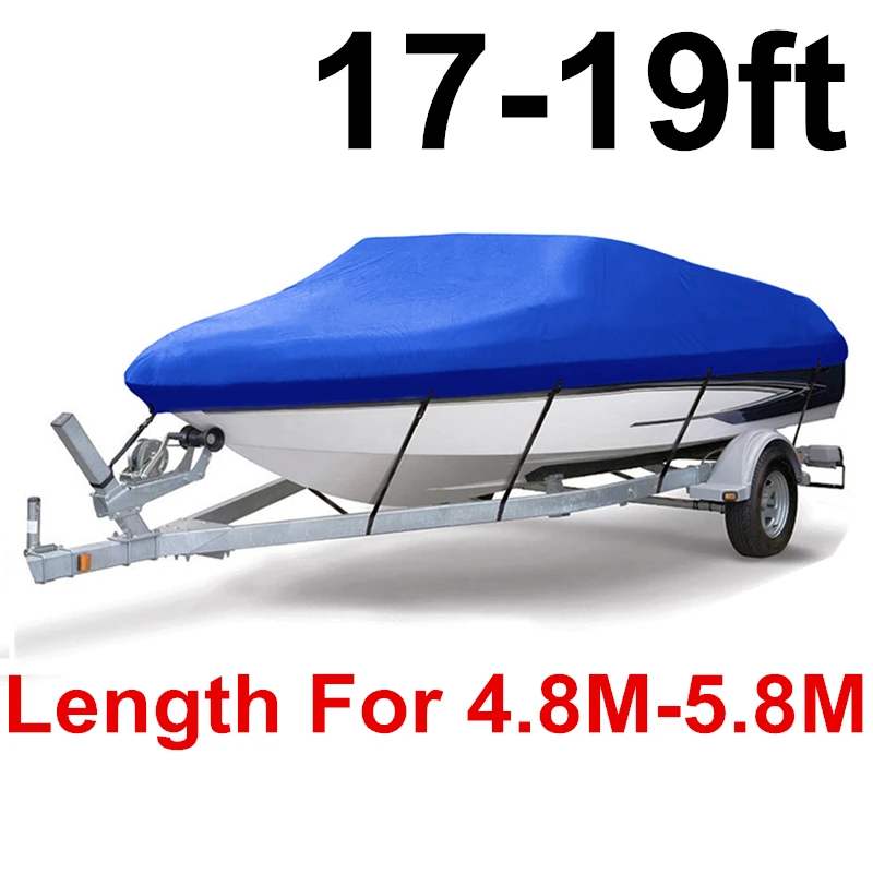 BLUE 17-19ft 14-22ft Trailerable 210D чехол для лодки водонепроницаемый серый рыбий лыжный v-корпус Солнцезащитный УФ-протектор для катера швартовка для лодки D45 - Цвет: BLUE 17-19ft