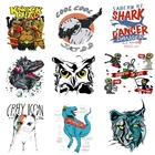 Термоклейкие нашивки для одежды, наклейки сделай сам с животными, аппликации для одежды, текстиль, винил, полоса, рок с