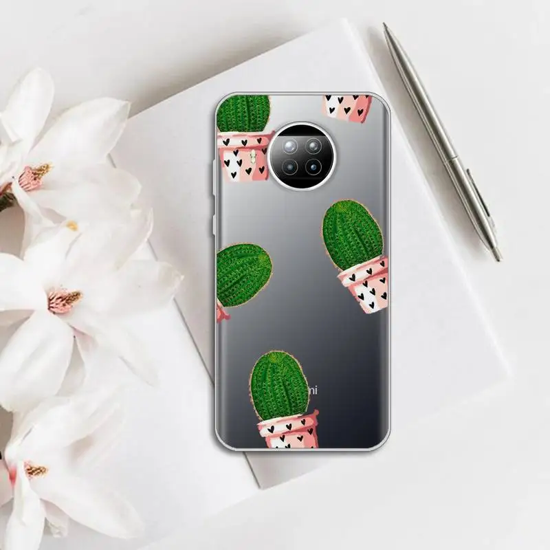 

cactus plant green cartoon Phone Case Transparent for Xiaomi mi note 10 8 9 t HUAWEI p30 40 11 Samsung S 8 9 10 20 pro lite