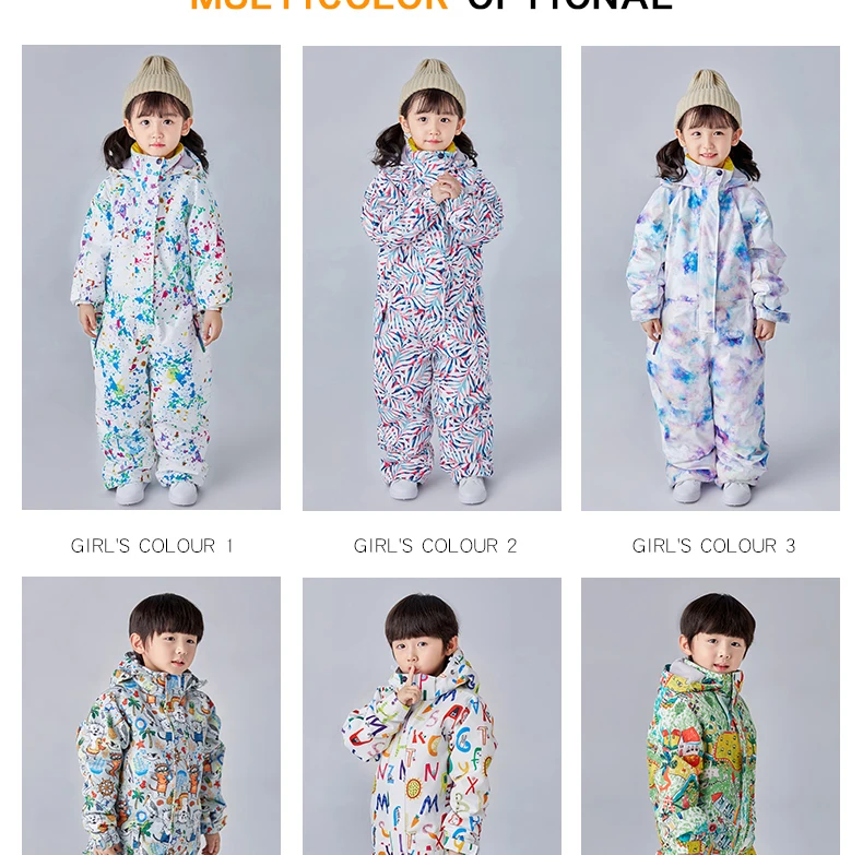 SEARIPE/детский лыжный костюм, детский брендовый водонепроницаемый Зимний комплект для девочек и мальчиков, штаны, зимняя Лыжная куртка для сноуборда