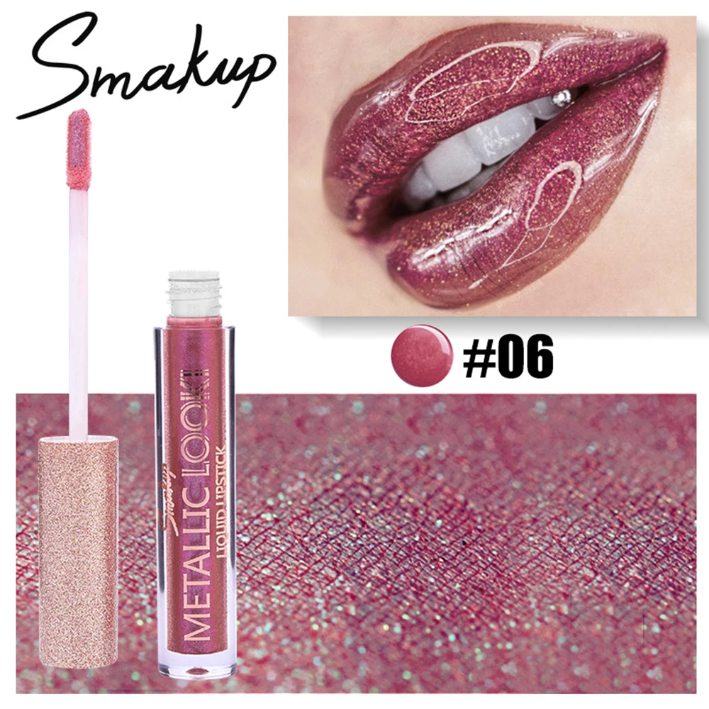 06 SMAKUP 8 цветов Блеск для губ длительный увлажняющий сексуальный прозрачный блеск для губ жемчужная жидкая помада для губ Губная помада Водонепроницаемая оттенок TSLM1 - Цвет: 06